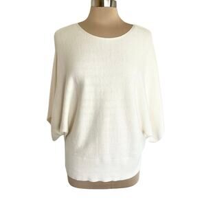 Tommy Bahama Bonita Kimono Sleeve Sweater LARGE Cream Boatneck Spring Work Wear